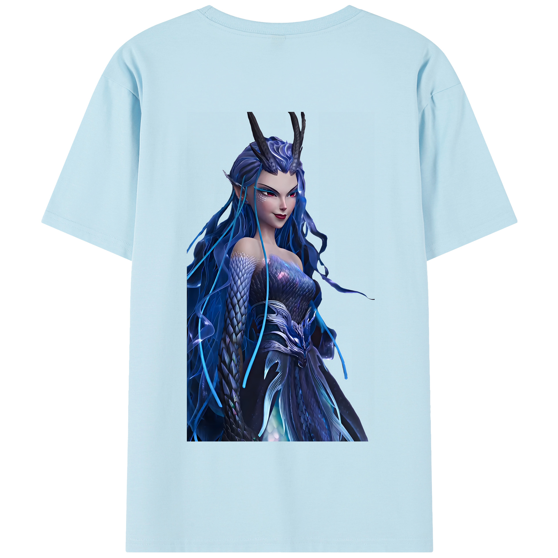 （画像用） Ne Zha 2 ナタ 魔童の大暴れ 綿100％半袖Tシャツ（背面プリント）